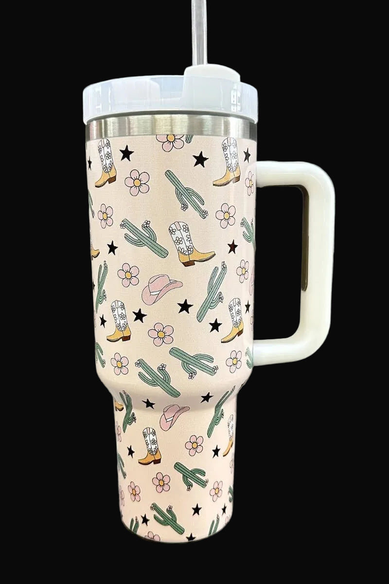 CACTUS BOOTS STAINLESS STEEL TUMBLERS CUP 40oz