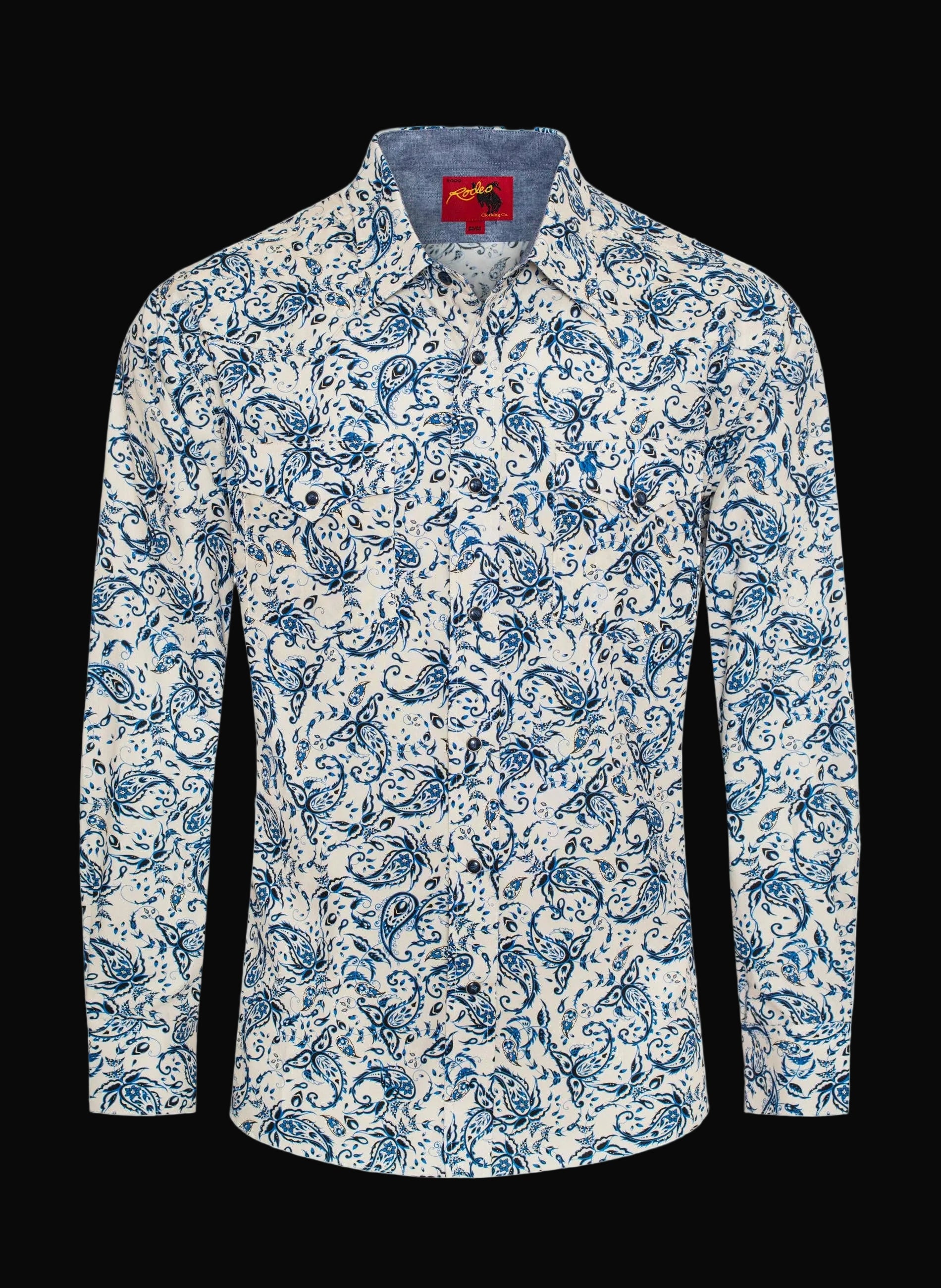 Men's Western Pearl Snap Print Shirt