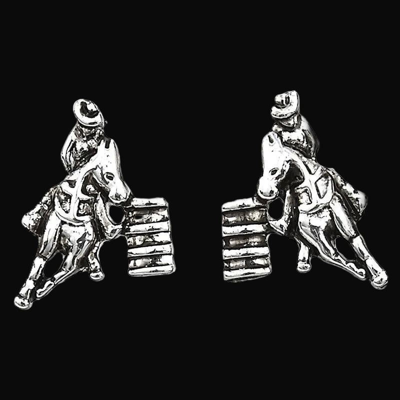 Western Express Barrel Racer Earrings in Cowboy Hat Gift Box