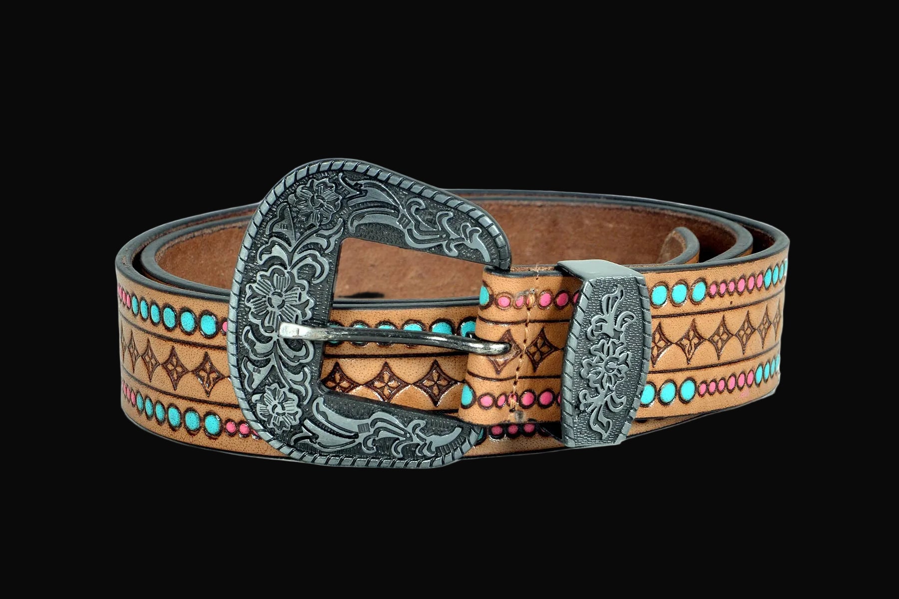 Western Geometric Tooled Belt