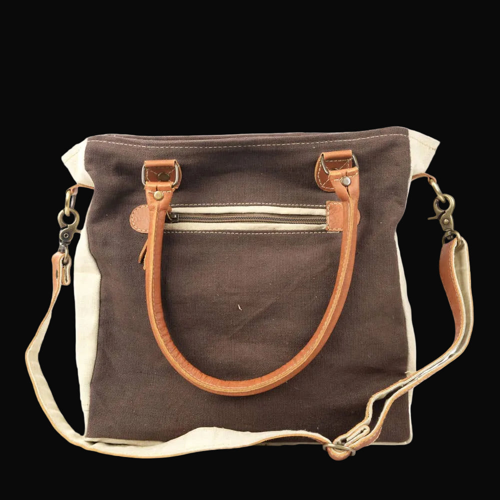 Brown Back Drop With Fish Canvas Tote