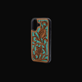 Hawk Ridge Phone Case for iPhone 16: Turquoised Embossed