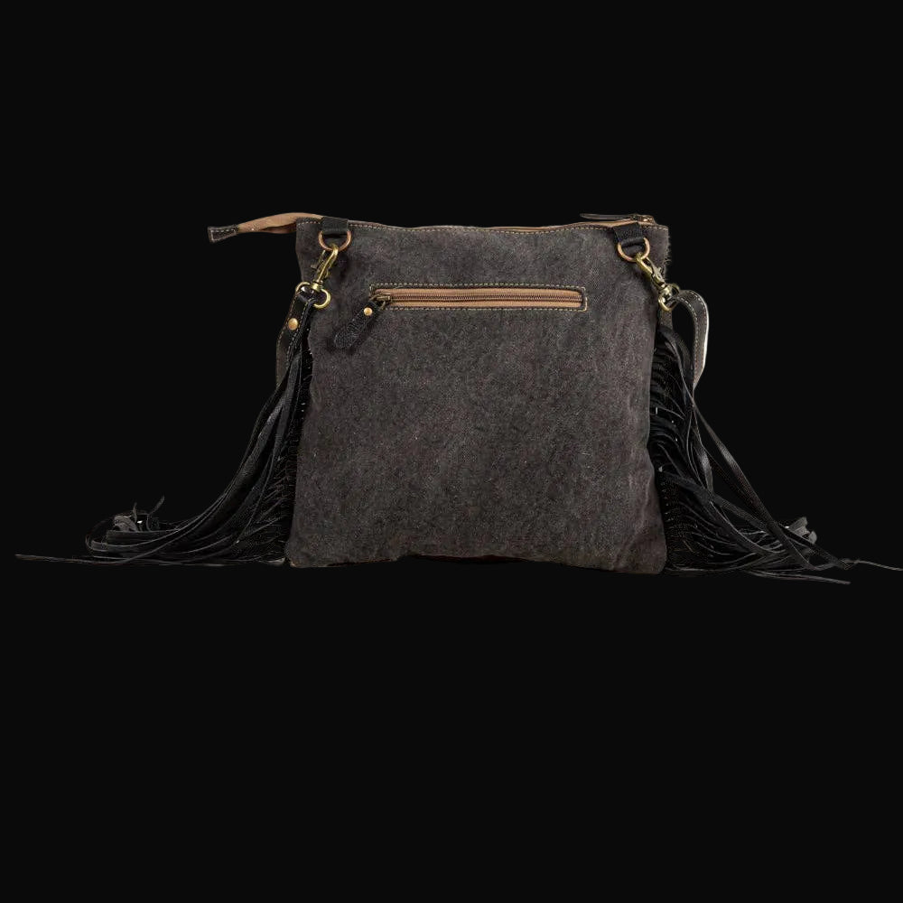 Myra Tumbleweed Trail Fringed Hand-Tooled Bag