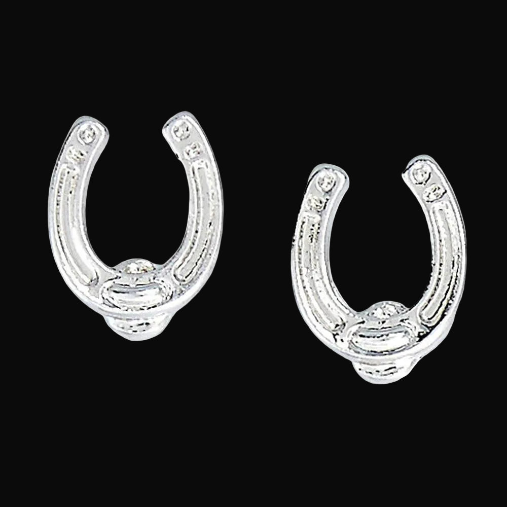 Western Express Horseshoe Earrings in Cowboy Hat Gift Box