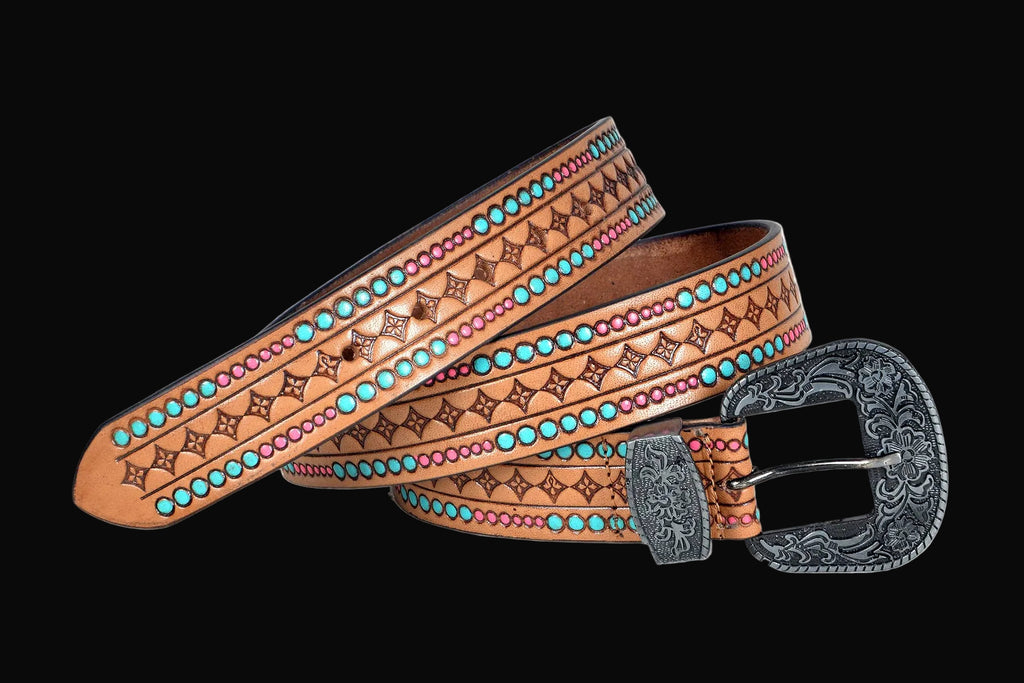 Western Geometric Tooled Belt