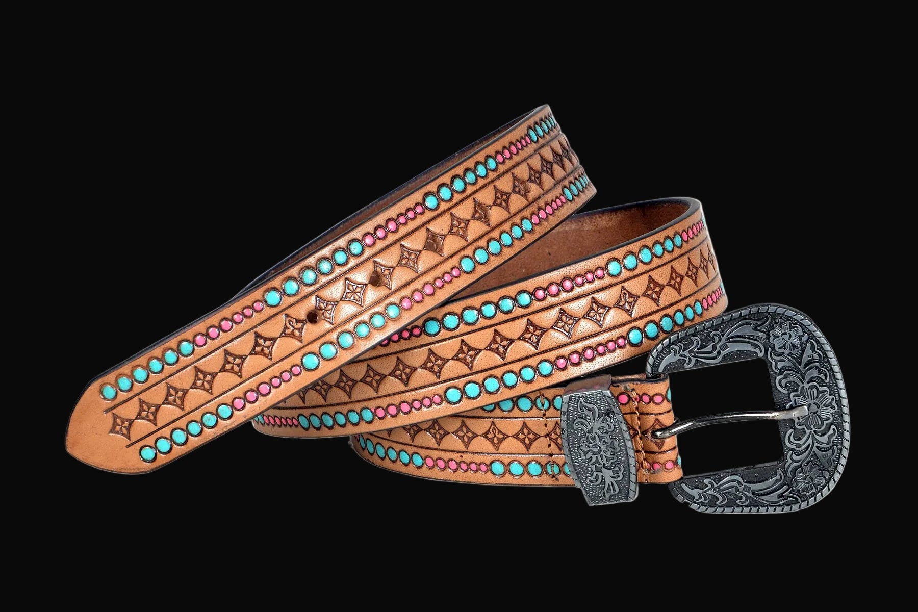 Western Geometric Tooled Belt