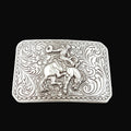 Axesoria West Western Silver Rodeo Belt Buckle