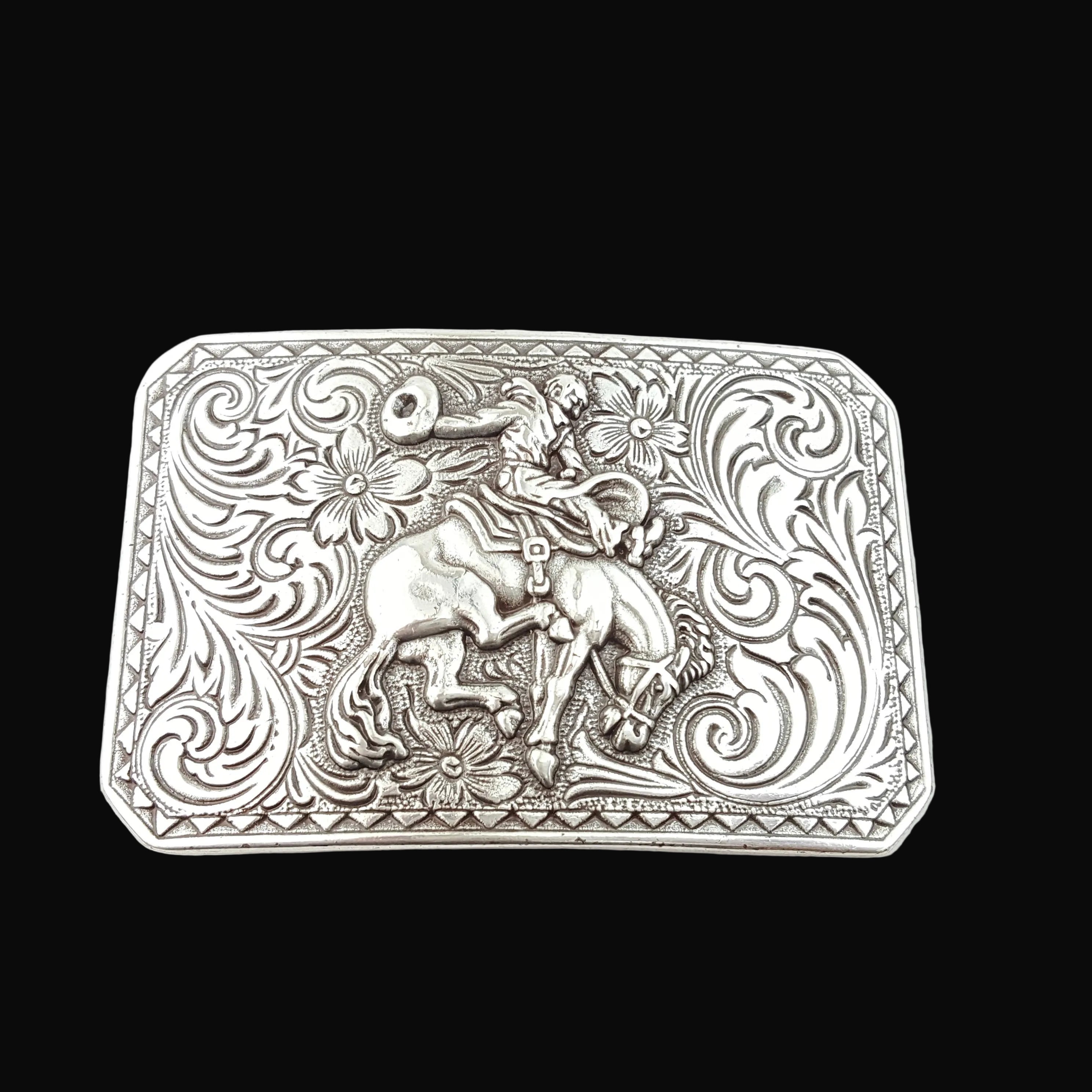 Axesoria West Western Silver Rodeo Belt Buckle