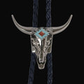 Longhorn Silver Metal Bolo Tie