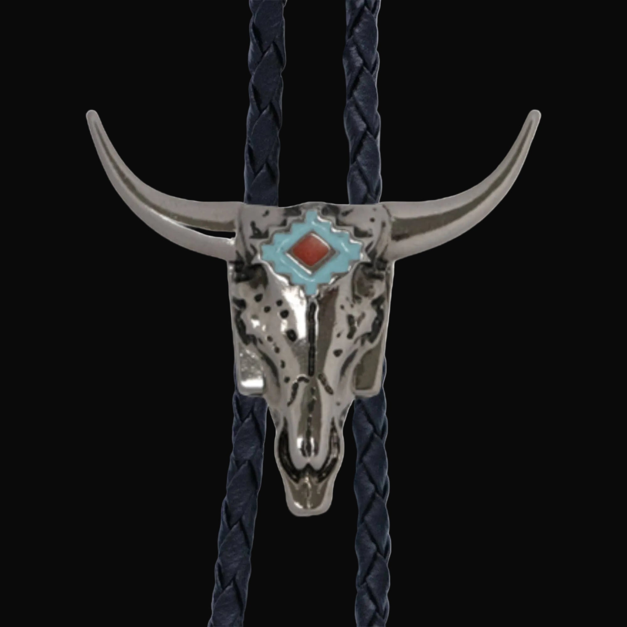 Longhorn Silver Metal Bolo Tie