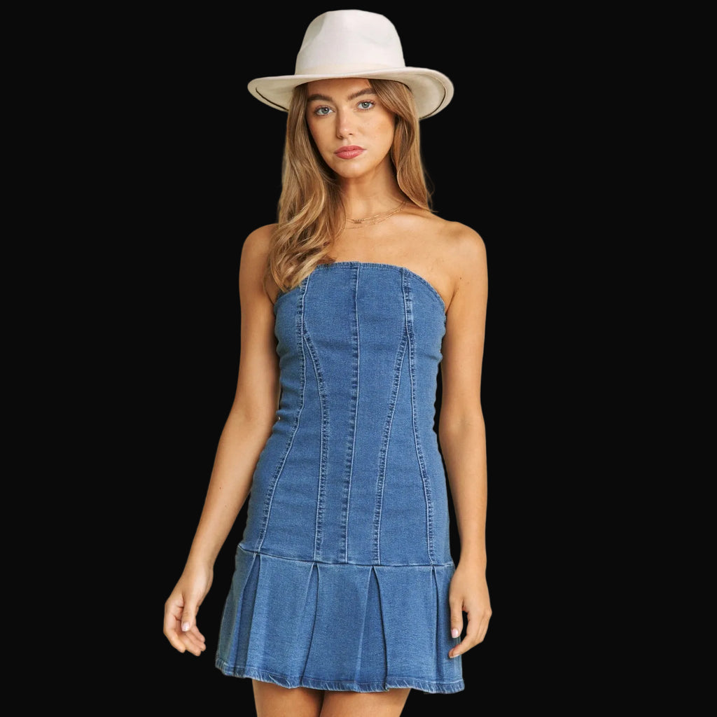 Denim Sleeveless Mini Dress