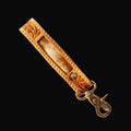 Hide Inlay Western Key Fob in Crème With Floral Detail