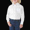 Wrangler White Long Sleeve Dress Western Solid Snap Shirt