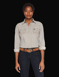 Wrangler Western Fashion Top - Grey Denim